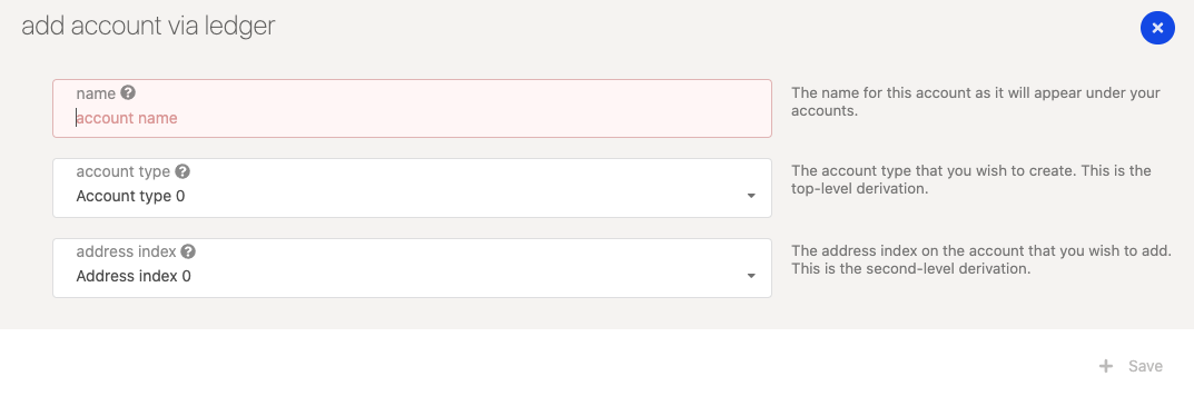 Picking an account and derivation path